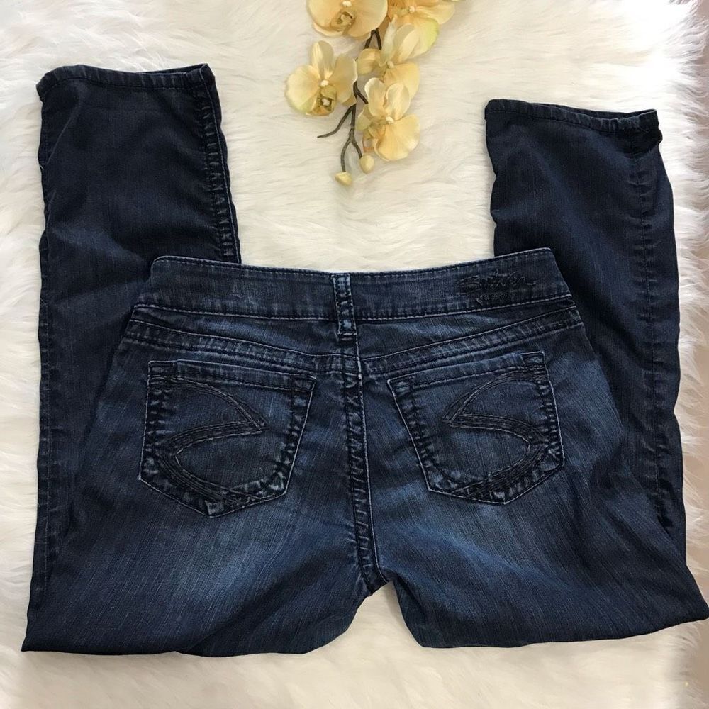 Silver Jeans Suki Capri size w 29 dark Wash denim blue jean midrise